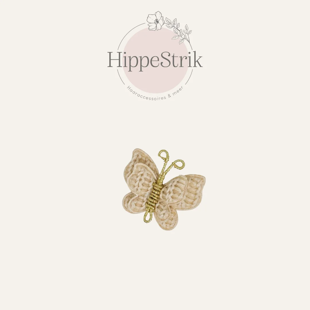 Geweven vlindertje beige - alligator