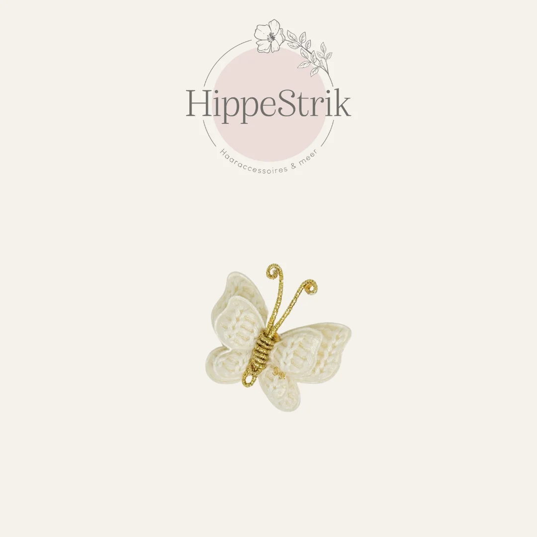 Geweven vlindertje ivoor - alligator