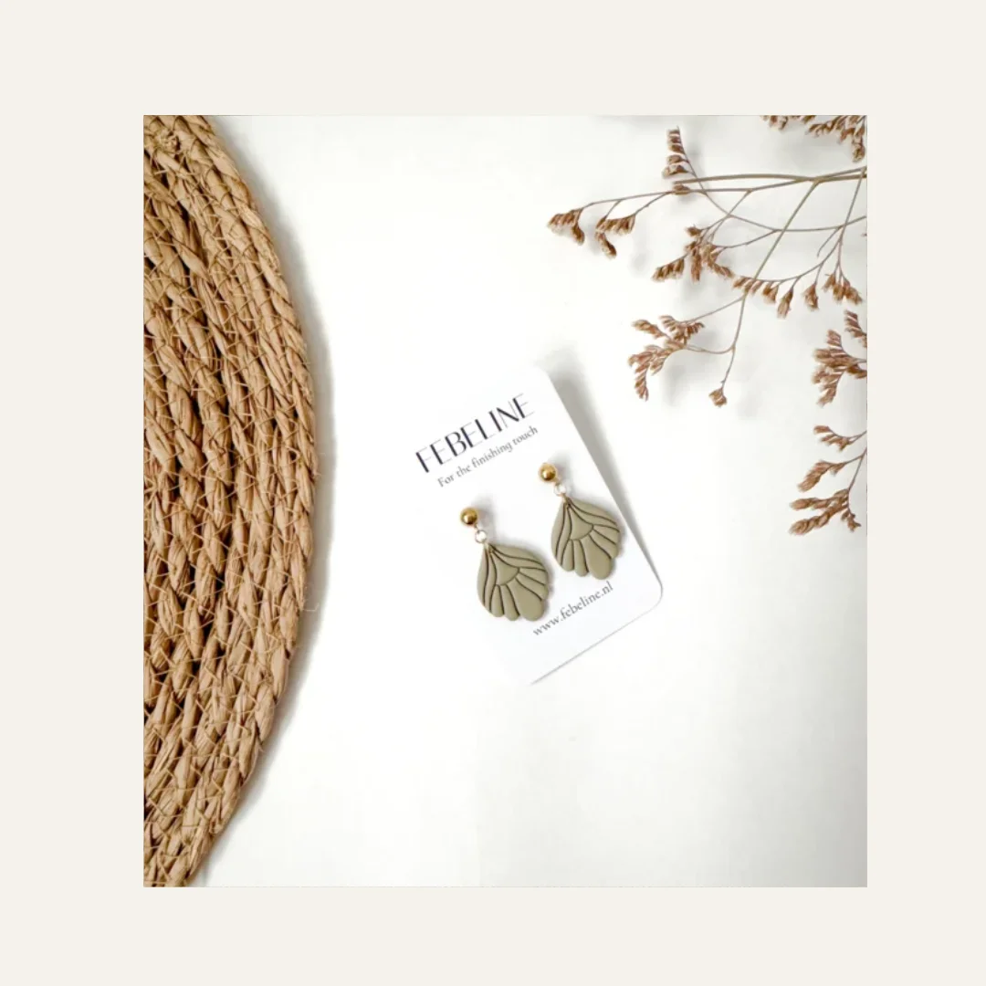 Oorbellen Febe - olive