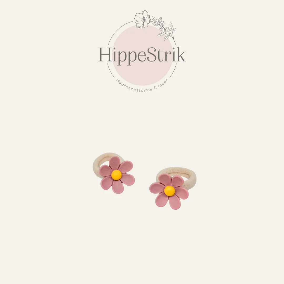 Mini elastiekjes Daisy - blush