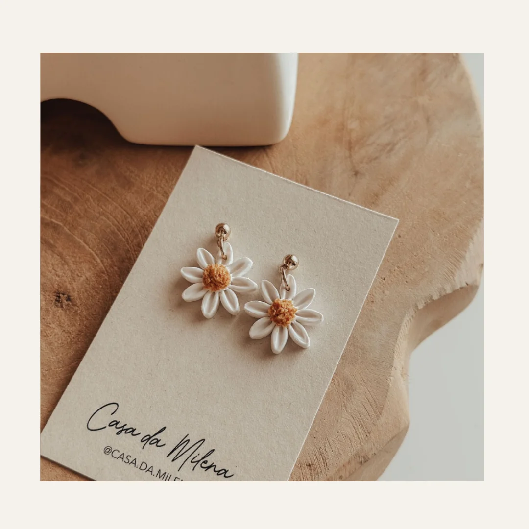 Oorbellen - madeliefje knopje