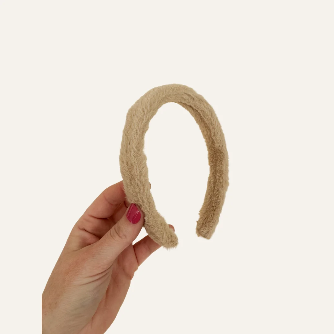 Pluche diadeem - beige