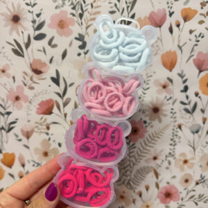 Organizer beer - mini elastiekjes roze