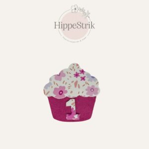 Cupcake alligator - sparkle pink flowers